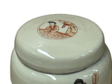 Orient Off White Courthouse Dressing Ladies Floral Graphic Porcelain Jar ws4705S