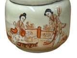 Orient Off White Courthouse Dressing Ladies Floral Graphic Porcelain Jar ws4705S