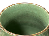 Orient Crackle Green Dragon Motif Ram Heads Artistic Pottery Ceramic Vase ws4706S