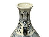 Oriental Cream White Color Blue Eight Immortal Theme Porcelain Vase Art GB134S