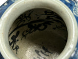 Orient Crackle Blue White Floral Graphic Ceramic Vase ws4713S