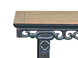 Vintage Dark Brown Wood Ming Style Ru Yi Apron Console Altar Table GB676S