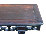 Vintage Dark Brown Wood Ming Style Ru Yi Apron Console Altar Table GB676S