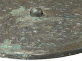 Green Gray Metal Crafted Round Fengshui Harmony Plaque Display Art ws4730S