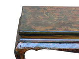 Chinese Tibetan Yellow Brown Dragon Head Lacquer Low Coffee Table ws2739S