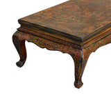 Chinese Tibetan Yellow Brown Dragon Head Lacquer Low Coffee Table ws2739S
