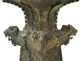 Green Gray Stone Carved Ritual Fengshui Ding Display Art ws4786S