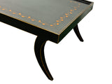 Vintage Black Slayed Legs Rectangular Low Coffee Table GB679S