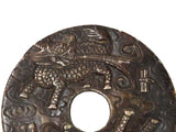 Oriental Stone Ritual Mythical Motif Carving Display Plaque Art ws4839S