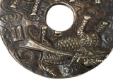 Oriental Stone Ritual Mythical Motif Carving Display Plaque Art ws4839S