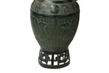 Archaistic Ancient Style Green Bronze Hu Form Ritual Vase Display Art ws4969S