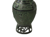 Archaistic Ancient Style Green Bronze Hu Form Ritual Vase Display Art ws4969S