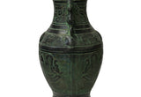Archaistic Ancient Style Green Bronze Hu Form Ritual Vase Display Art ws4969S