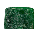 Natural Green Stone Dragon Motif Carving Display Plaque Art ws4800S
