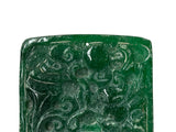 Natural Green Stone Dragon Motif Carving Display Plaque Art ws4800S