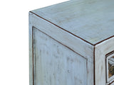 Distressed Cream Off White Floral Carving Side Table Cabinet cs2483S