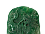 Natural Green Stone Kirin Motif Carving Display Plaque Art ws4803S