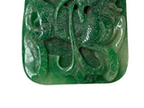 Natural Green Stone Kirin Motif Carving Display Plaque Art ws4803S