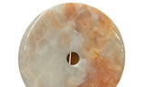 11.75" Natural White Brown Onyx Stone Round Fengshui Home Decor Display GB294S