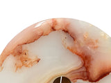 9.75" Natural White Brown Onyx Stone Round Fengshui Home Decor Display GB887S