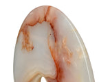 9.75" Natural White Brown Onyx Stone Round Fengshui Home Decor Display GB887S