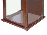 Vintage Square Brown Frame Glass Door Display Case Box GB723S