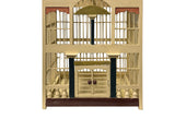 Western House Shape Light Cream Color Wood Birdcage Display ws4798S