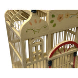 Western House Shape Light Cream Color Wood Birdcage Display ws4854S
