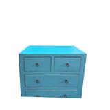 Handcrafted Turquoise Blue Solid Wood Cabinet 5-Drawer Storage Space cs7706NB