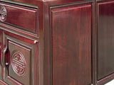 Chinese Oriental Rosewood Character Motif End Table Nightstand ws4668S