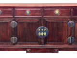 Oriental Rosewood MoonFace Drawers Credenza Sideboard Console Cabinet ws4667S