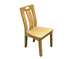 Oriental Light Wood Rough Grain Rectangular Dining Table 4 Chairs Set ws4932S