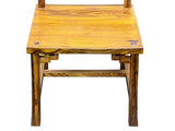 Zen Oriental Straight Legs Bars Backrest Solid Wood Chair ws4941S