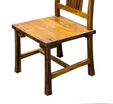Zen Oriental Straight Legs Bars Backrest Solid Wood Chair ws4941S