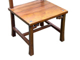 Zen Oriental Straight Legs Bars Backrest Solid Wood Chair ws4940S