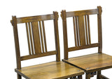Pair Zen Oriental Straight Legs Bars Backrest Solid Wood Chairs ws4939S