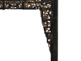 Chinese Vintage Black Golden Carving Motif Tall Altar Console Table ws4674S