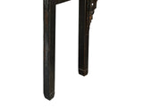 Chinese Vintage Black Golden Carving Motif Tall Altar Console Table ws4674S