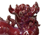Chinese Artistic Purple Red Oxblood Color Glaze Ceramic Fengshui Pixiu Figure GB311S