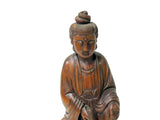 Chinese Boxwood Bodhisattva GuanYin Holding Scroll Display Statue ws4900S
