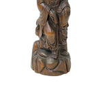 Chinese Boxwood Bodhisattva GuanYin Holding Scroll Display Statue ws4900S