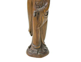 Chinese Boxwood Ancient Dressing Lady Holding Scroll Display Statue ws4899S