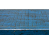Vintage Distressed Cerulean Blue Doors Low TV Stand Console Table Cabinet ws4930S