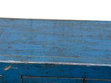Vintage Distressed Cerulean Blue Doors Low TV Stand Console Table Cabinet ws4930S