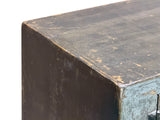 Distressed Light Teal Gray Low Doors Hardware Console Sideboard Cabinet ws4976S