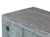 Distressed Light Teal Gray Low Doors Hardware Console Sideboard Cabinet ws4976S