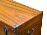 Vintage Oriental Wood Rectangular MoonFace Hardware Trunk Table ws5067S