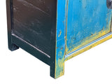 Distressed Bright Blue Oriental Sideboard Credenza Console Table Cabinet ws5014S