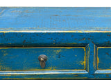 Distressed Bright Blue Oriental Sideboard Credenza Console Table Cabinet ws5014S