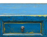 Distressed Bright Blue Oriental Sideboard Credenza Console Table Cabinet ws5014S